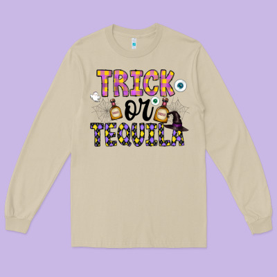 Tequila Long Sleeve Tee Designed By Cowhidedigitalart