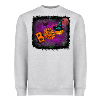 Heather Grey Boo Halloween Heavyweight Sweatshirt - RanaPortraitStore