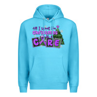 Ocean Blue all i want for christmas is a cure pancreatic canc Premium Hoodie - MaliasSmallBusiness