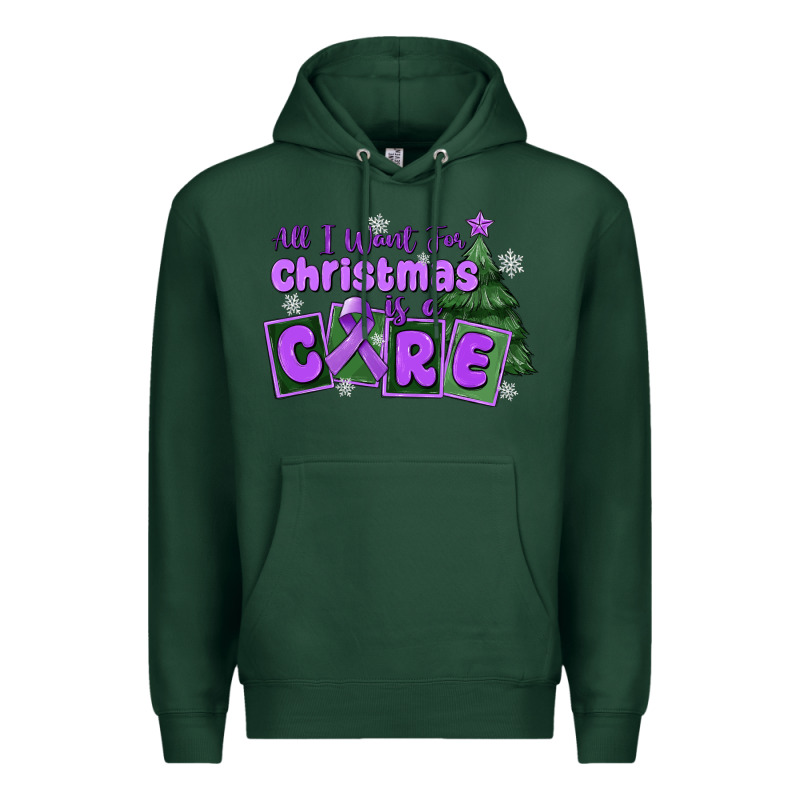 All I Want For Christmas Is A Cure Pancreatic Canc Premium Hoodie by MaliasSmallBusiness | Teevron