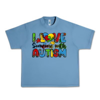 Pebble Blue i love someone with autism Urban Heavy Tee - Zillion Design Studio