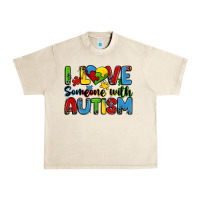 Sandshell i love someone with autism Urban Heavy Tee - Zillion Design Studio