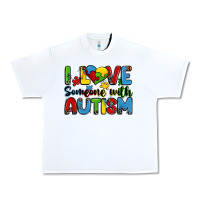 White i love someone with autism Urban Heavy Tee - Zillion Design Studio