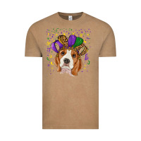 Vintage Coffee mardi gras beagle Vintage Tee - RanaPortraitStore