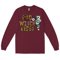Burgundy bad witch vibes Long Sleeve Tee - CowhideDigitalArt