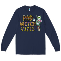Navy bad witch vibes Long Sleeve Tee - CowhideDigitalArt
