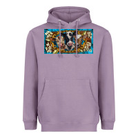 Lavender western cow turquoise’s white flowers license plate template Heavyweight Hoodie - BarkalooDesign