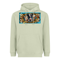 Matcha western cow turquoise’s white flowers license plate template Heavyweight Hoodie - BarkalooDesign