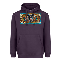 Plum western cow turquoise’s white flowers license plate template Heavyweight Hoodie - BarkalooDesign