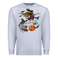 Heather Grey Witch Premium Sweatshirt - NancyCooperArtShop