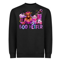 Black Halloween boo Heifer coffee cups Heavyweight Sweatshirt - RanaPortraitStore