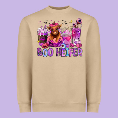 Heavyweight Sweatshirt Halloween boo Heifer coffee cups