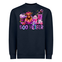 Navy Halloween boo Heifer coffee cups Heavyweight Sweatshirt - RanaPortraitStore