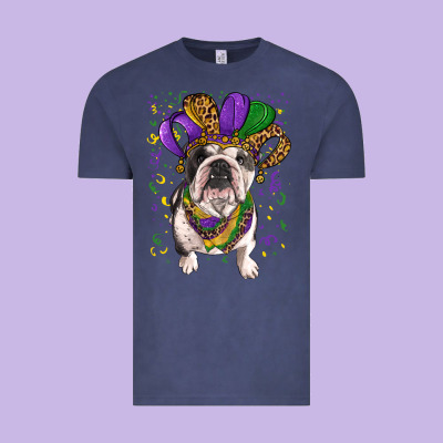 Vintage Tee mardi gras hat  english bulldog