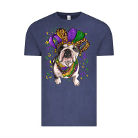 Vintage Denim mardi gras hat  english bulldog Vintage Tee - RanaPortraitStore