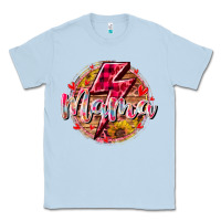 Dusty Blue mama lighting bolt Classic Tee - RacoonDesign