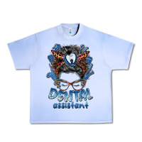 Grape Ice dental assistant messy bun Urban Heavy Tee - BarkalooDesign