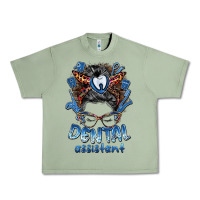 Oil Green dental assistant messy bun Urban Heavy Tee - BarkalooDesign