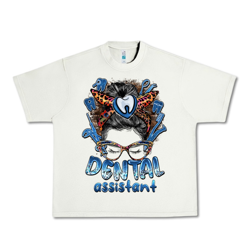 Dental Assistant Messy Bun Urban Heavy Tee by BarkalooDesign | Teevron
