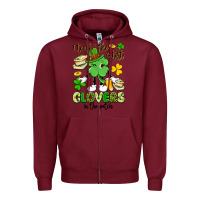 Burgundy i teach the cutest clovers in the patch Zipper Hoodie - Artiststas