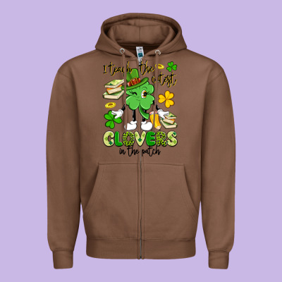 I Teach The Cutest Clovers In The Patch Zipper Hoodie Designed By Artiststas