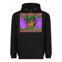 Black mardi gras hearts and fleur de lis Heavyweight Hoodie - Jasminsmagicworld