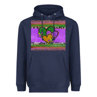 Navy mardi gras hearts and fleur de lis Heavyweight Hoodie - Jasminsmagicworld