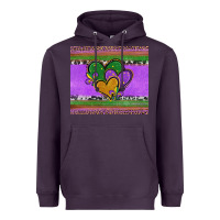 Plum mardi gras hearts and fleur de lis Heavyweight Hoodie - Jasminsmagicworld