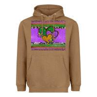 Toasted Coconut mardi gras hearts and fleur de lis Heavyweight Hoodie - Jasminsmagicworld