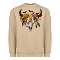 Mushroom Halloween Bull Skull Heavyweight Sweatshirt - RanaPortraitStore