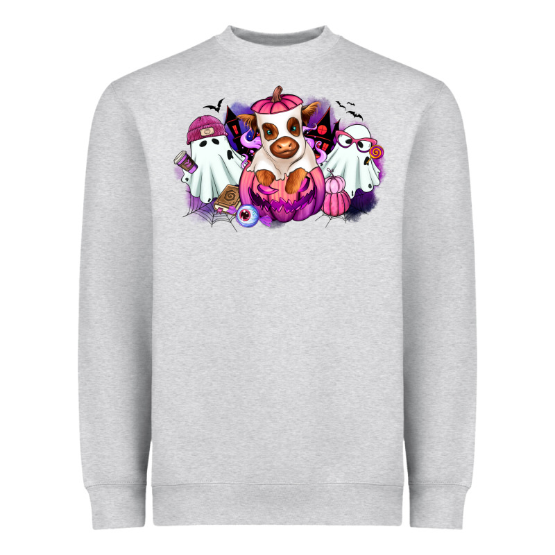 Halloween Ghost Heifer Heavyweight Sweatshirt by RanaPortraitStore | Teevron