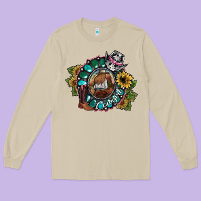 Cowgirl Long Sleeve Tee Designed By Sublimationcraftshop