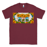 Burgundy american mason jar sunflower license plate Classic Tee - HRA Design Shop