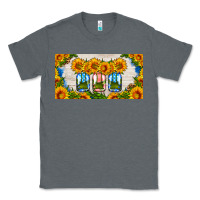 Charcoal Heather american mason jar sunflower license plate Classic Tee - HRA Design Shop