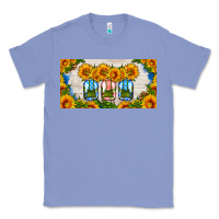 Colony Blue american mason jar sunflower license plate Classic Tee - HRA Design Shop