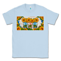 Dusty Blue american mason jar sunflower license plate Classic Tee - HRA Design Shop