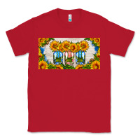 Red american mason jar sunflower license plate Classic Tee - HRA Design Shop