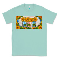 Seafoam american mason jar sunflower license plate Classic Tee - HRA Design Shop
