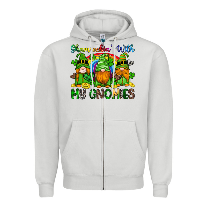 Shamrockin With My Gnomies Zipper Hoodie by Artiststas | Teevron
