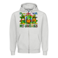Dove Grey shamrockin with my gnomies Zipper Hoodie - Artiststas