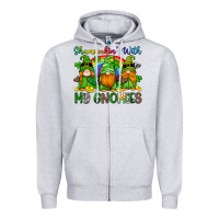 Heather Grey shamrockin with my gnomies Zipper Hoodie - Artiststas