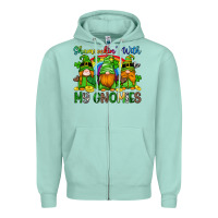 Seafoam shamrockin with my gnomies Zipper Hoodie - Artiststas