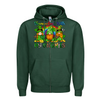 Sports Green shamrockin with my gnomies Zipper Hoodie - Artiststas