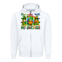 White shamrockin with my gnomies Zipper Hoodie - Artiststas