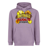 Lavender Softball Is My Favorite Season Heavyweight Hoodie - LillyAllenDesigns