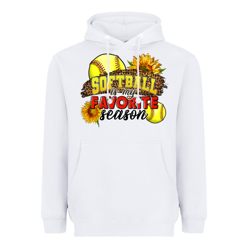 Softball Is My Favorite Season Heavyweight Hoodie by LillyAllenDesigns | Teevron