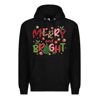 Black merry and bright Premium Hoodie - MaliasSmallBusiness