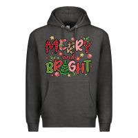 Charcoal Heather merry and bright Premium Hoodie - MaliasSmallBusiness