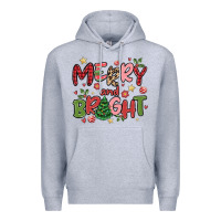 Heather Grey merry and bright Premium Hoodie - MaliasSmallBusiness