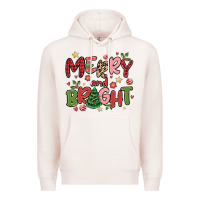 Pale Pink merry and bright Premium Hoodie - MaliasSmallBusiness